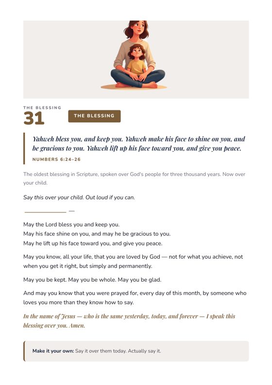 Day 31: The Blessing