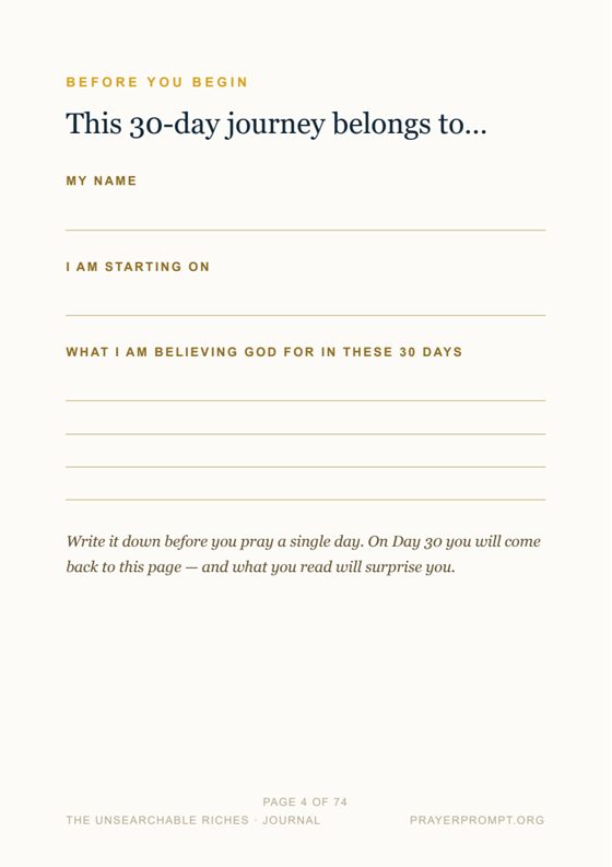 The commitment page