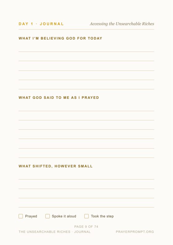 The facing page you write on