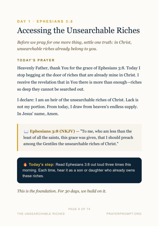Day 1: the prayer, the verse, and the step