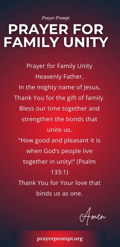 Prayer for Family Unity