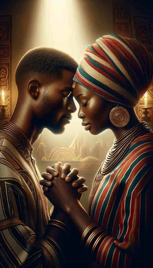 an african couple praying