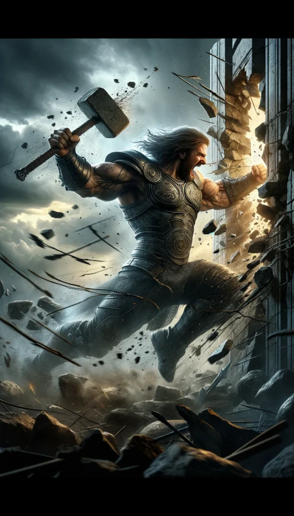 It Ends With Us: A Powerful Prayer to Break Generational Curses 2 a man in armor running through a wall - It Ends With Us