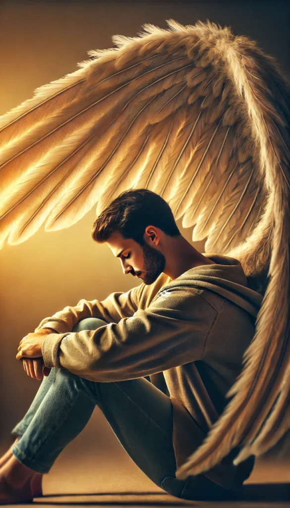 a man sitting with wings Psalm 91