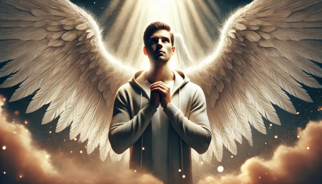 a man with wings and a hoodie Psalm 91