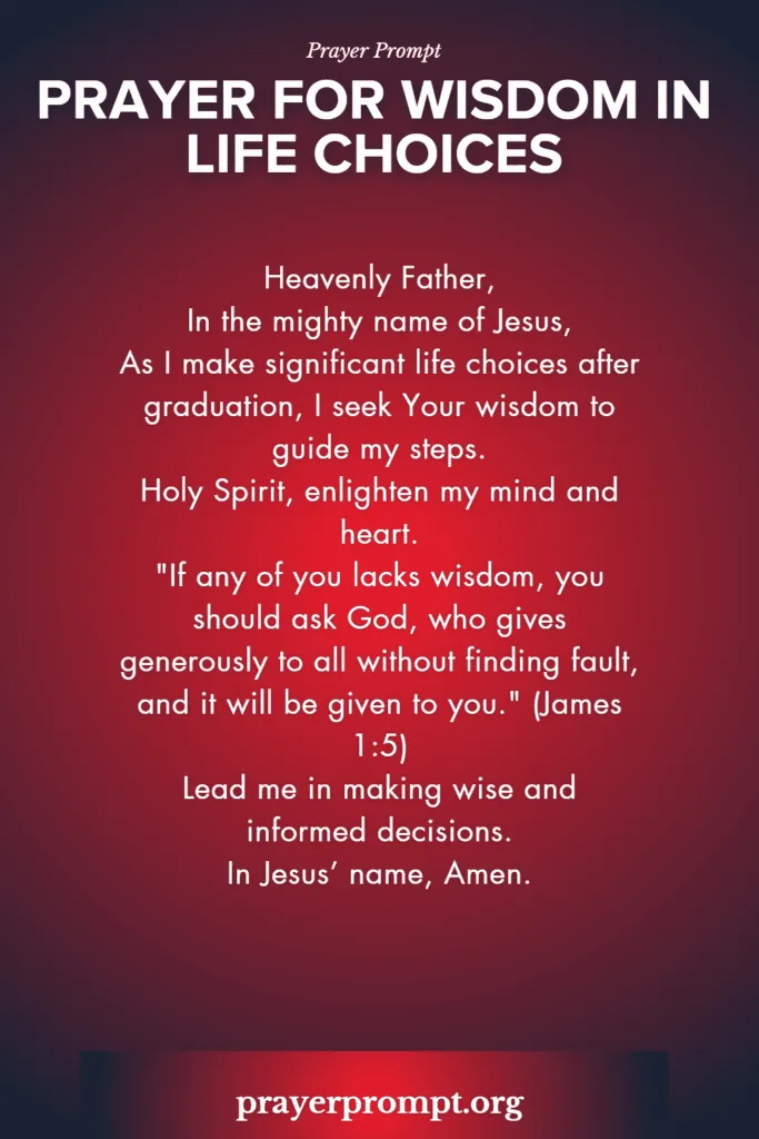 Prayer for Wisdom in Life Choices