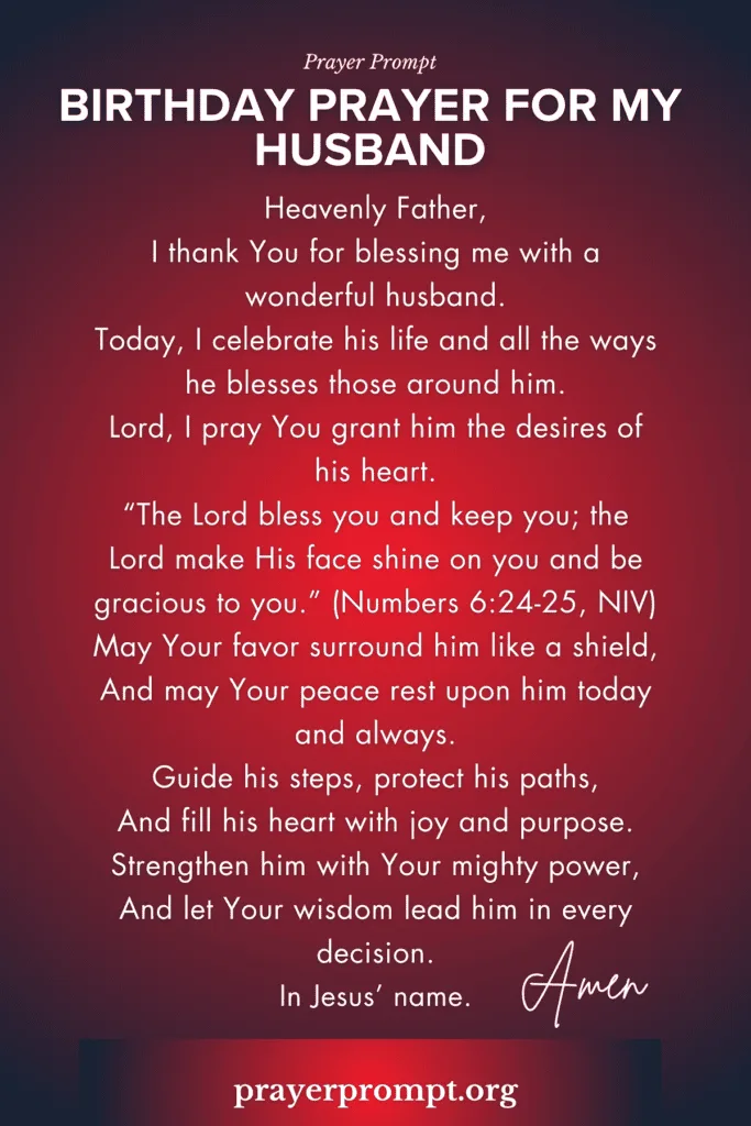 Birthday Prayer for My Husband