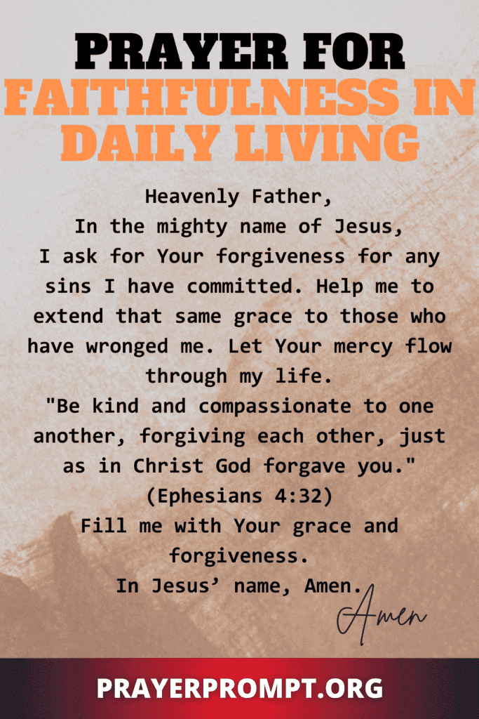 Prayer for Faithfulness in Daily Living