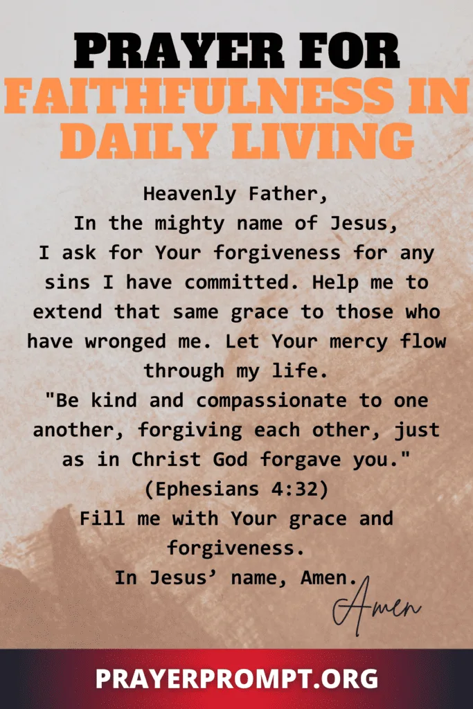 Prayer for Faithfulness in Daily Living