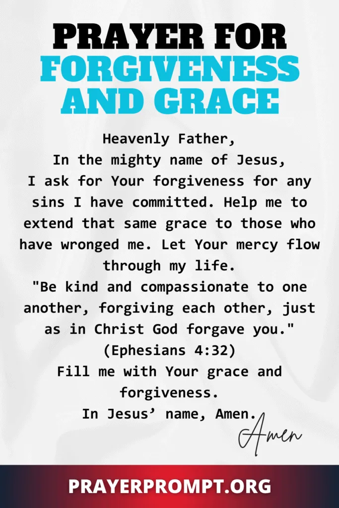Prayer for Forgiveness and Grace