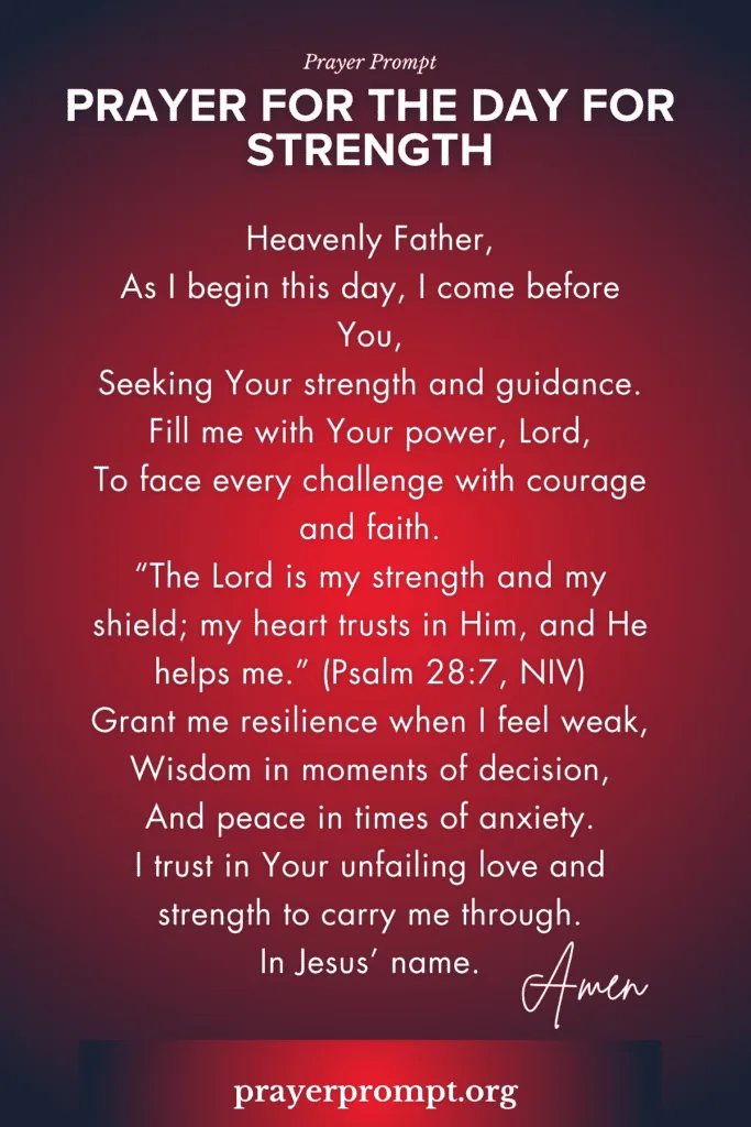 Prayer for the Day for Strength