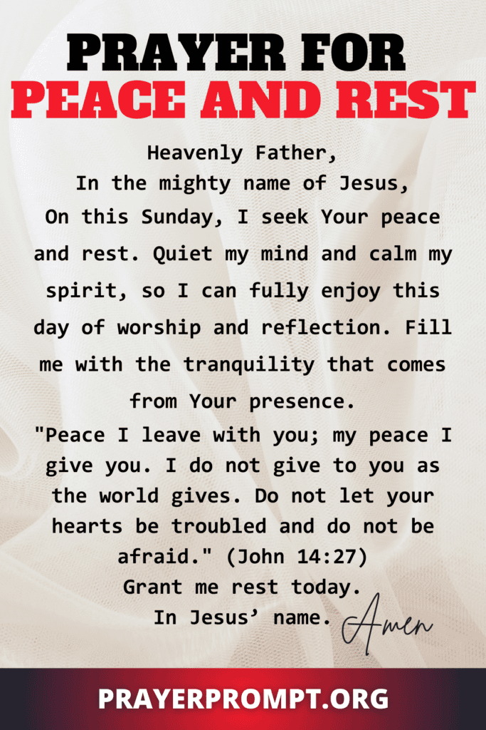 Prayer for
Peace and Rest