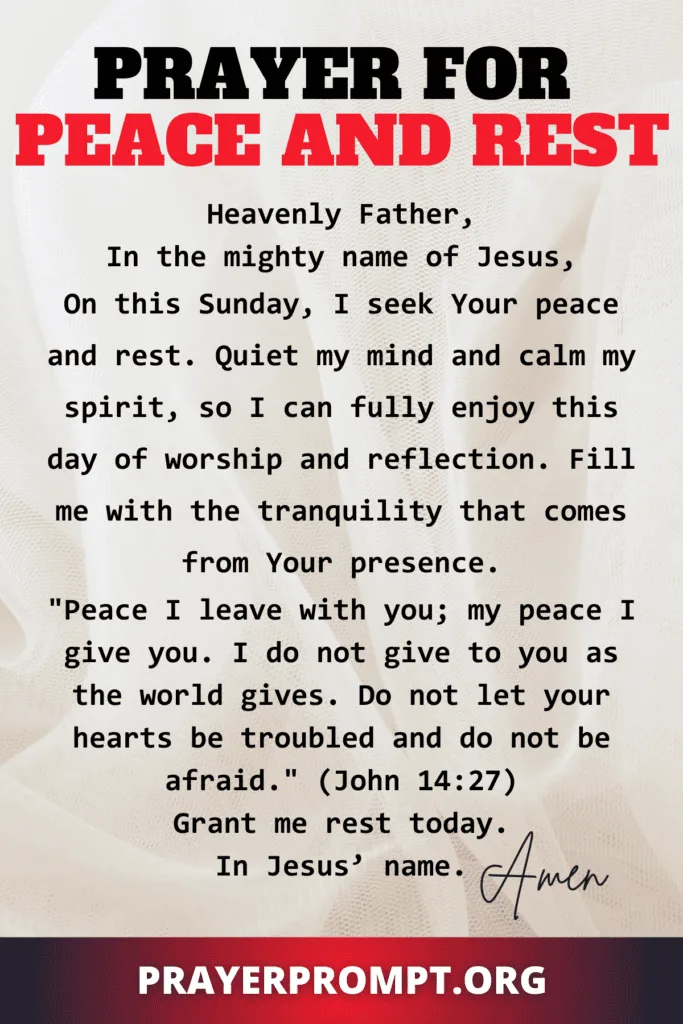 Prayer for
Peace and Rest