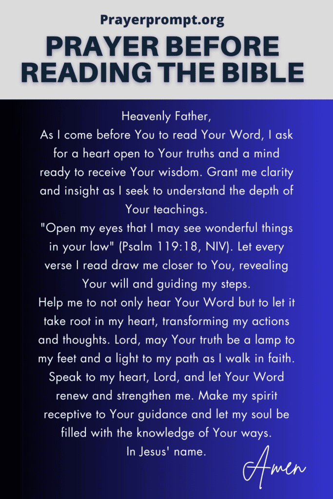 Prayer Before Reading the Bible