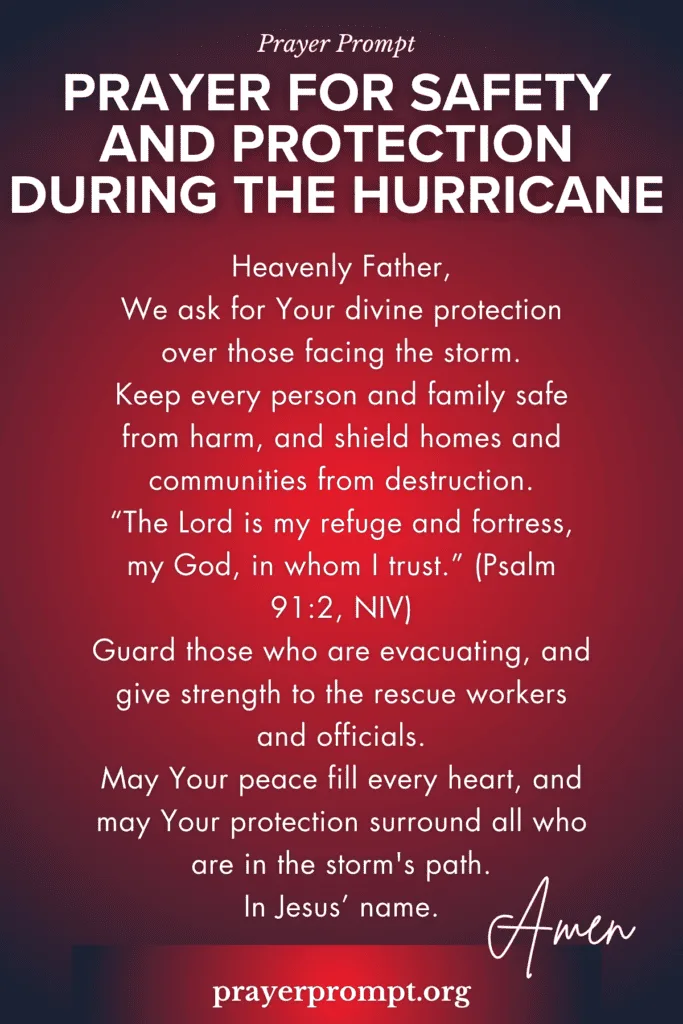 Prayer for Safety and Protection During the Hurricane