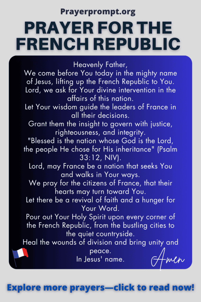 Prayer for the French Republic – Intercede for France's Leaders and People 2 Prayer for the French Republic