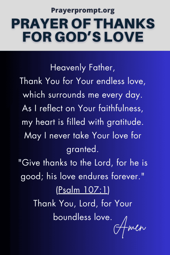 Prayer of Thanks for God’s Love