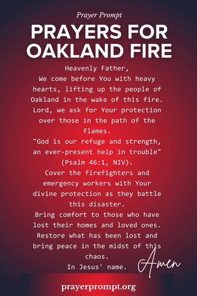 Prayers for Oakland Fire