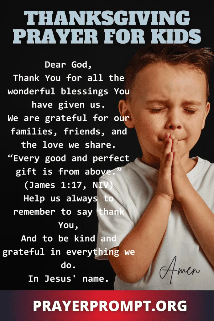 Thanksgiving Prayer for Kids