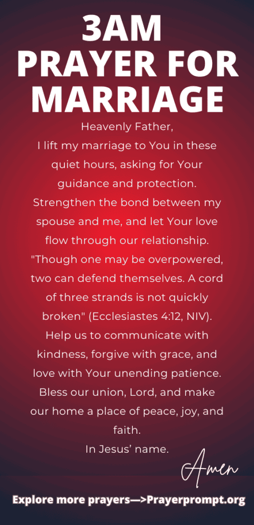3AM Prayer for Marriage