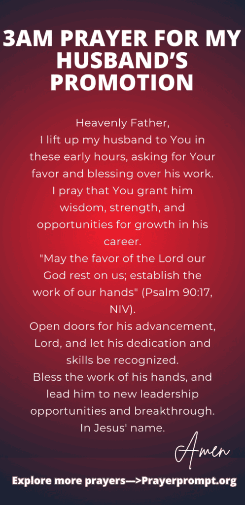 3AM Prayer for My Husband’s Promotion