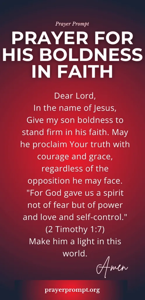 Prayer for His Boldness in Faith
