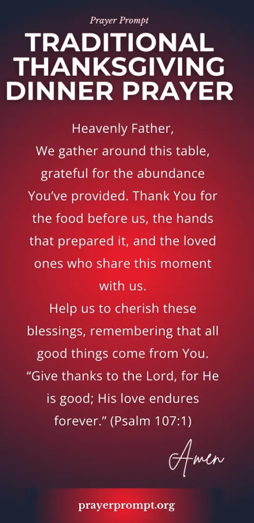 Traditional Thanksgiving Dinner Prayer