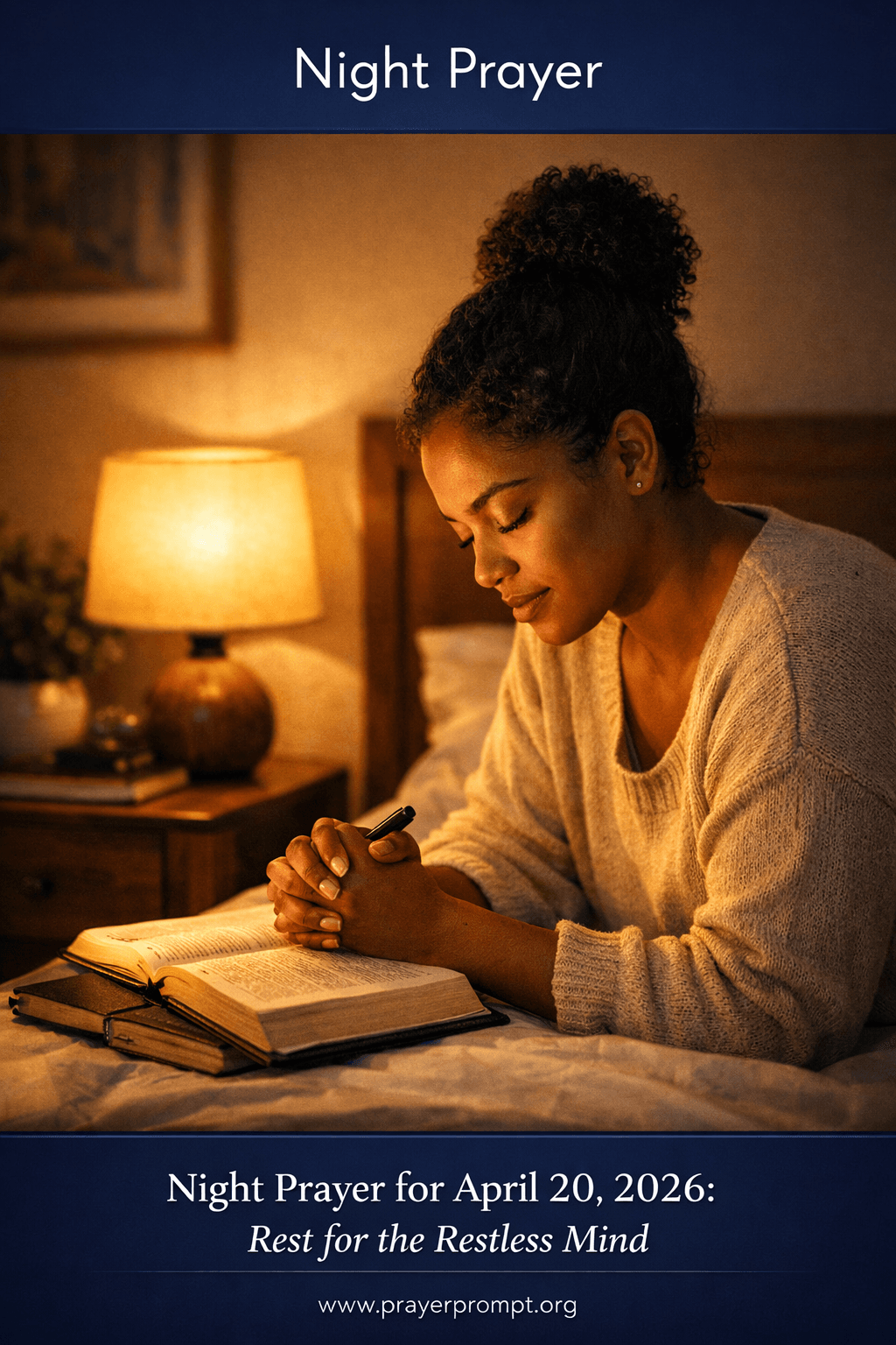 Night Prayer for April 20, 2026: Rest for the Restless Mind | Save and Pin this Prayer