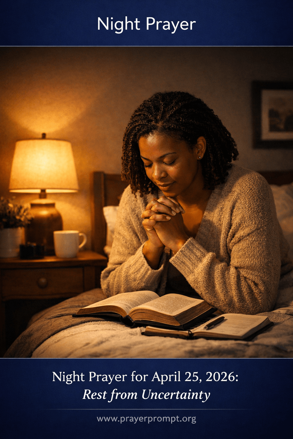 Night Prayer for April 25, 2026: Rest from Uncertainty 3 Night Prayer for April 25, 2026: Rest from Uncertainty | Save and Pin this Prayer