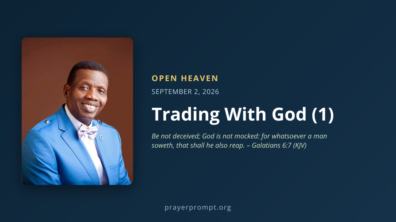 Open Heaven for September 2, 2026: Trading With God