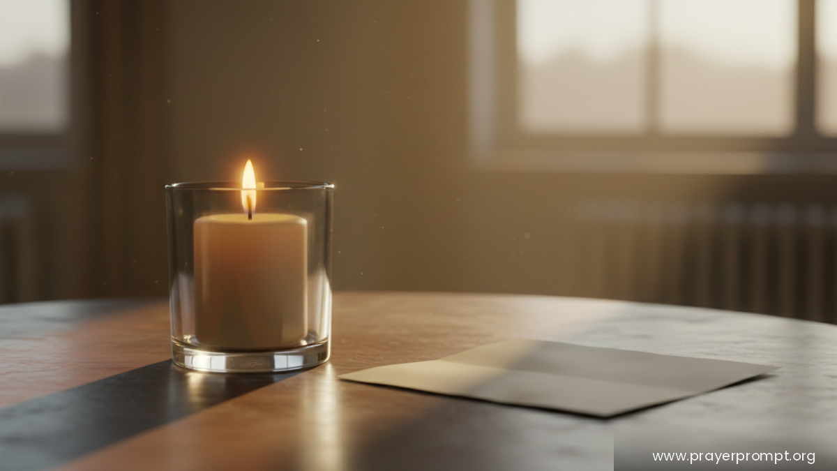 Candle lit in quiet remembrance